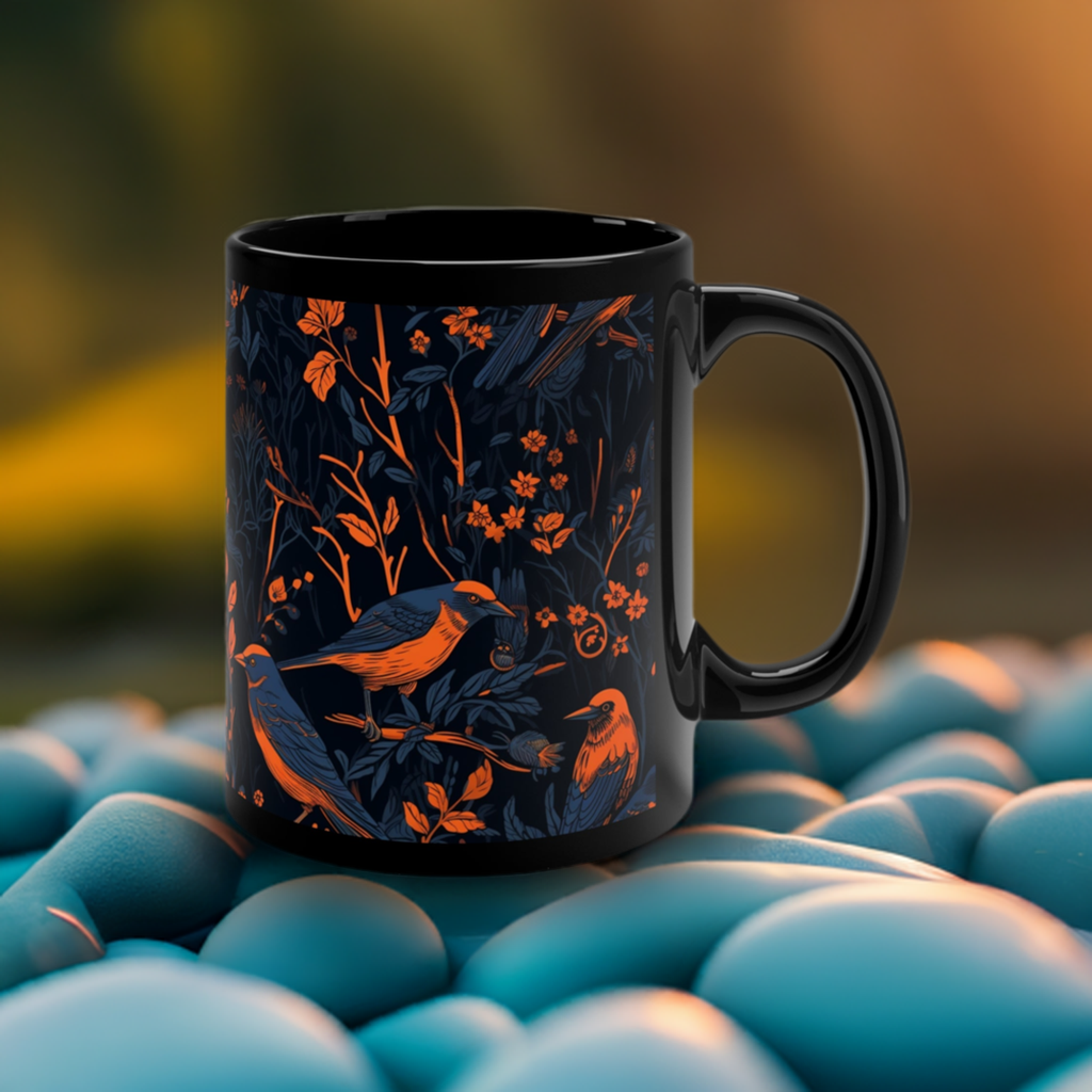 Orange-Breasted Brew: American Robin Coffee Mug